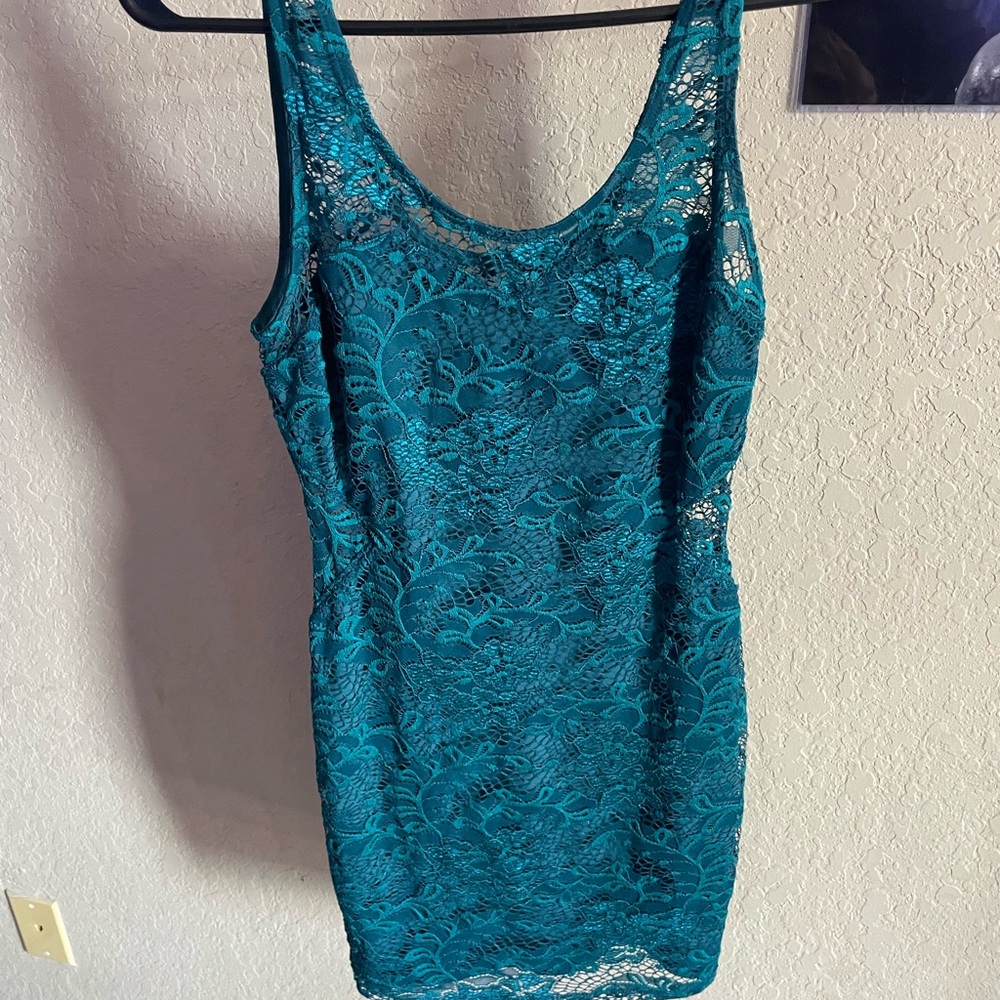 Charlotte Russe Teal Lace Dress